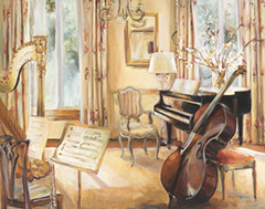 Piano Cello Harp Art 